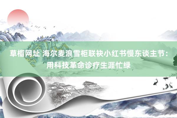 草榴网址 海尔麦浪雪柜联袂小红书慢东谈主节：用科技革命诊疗生涯忙绿