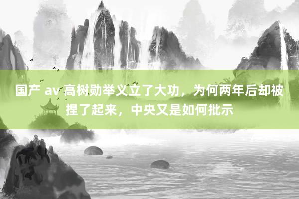 国产 av 高树勋举义立了大功，为何两年后却被捏了起来，中央又是如何批示