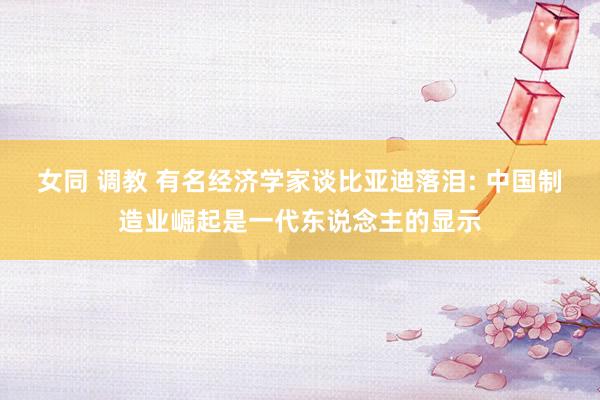 女同 调教 有名经济学家谈比亚迪落泪: 中国制造业崛起是一代东说念主的显示