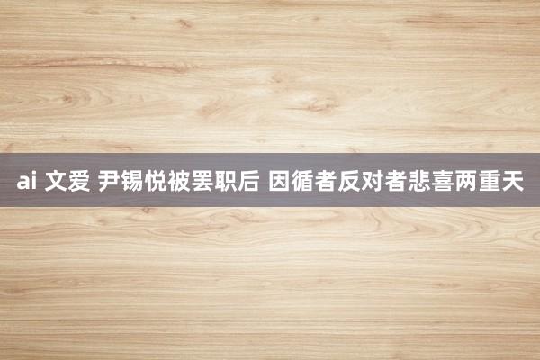 ai 文爱 尹锡悦被罢职后 因循者反对者悲喜两重天