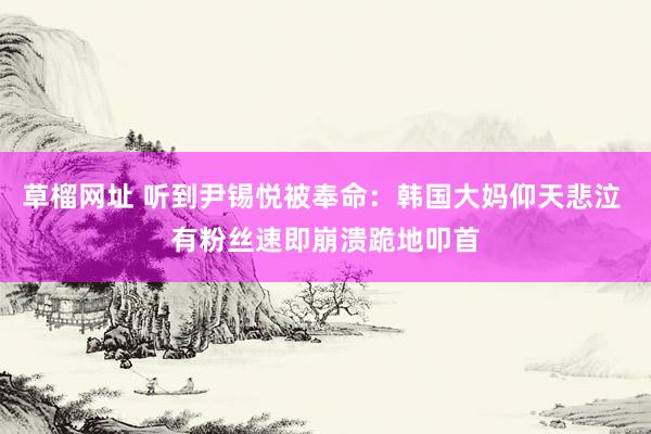 草榴网址 听到尹锡悦被奉命：韩国大妈仰天悲泣 有粉丝速即崩溃跪地叩首