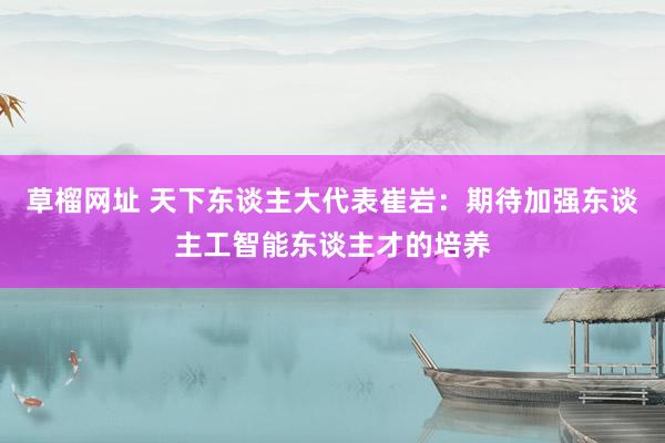 草榴网址 天下东谈主大代表崔岩：期待加强东谈主工智能东谈主才的培养