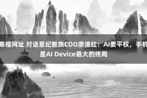 草榴网址 对话星纪魅族COO廖清红：AI要平权，手机是AI Device最大的终局